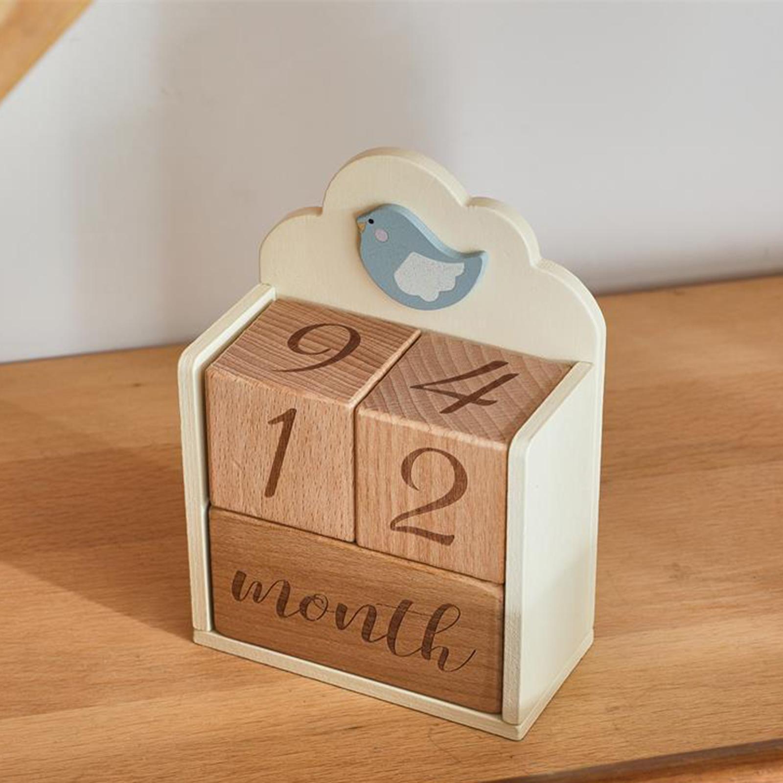 Baby Nursery Age - Wooden Baby Milestone Age Blocks Memories
