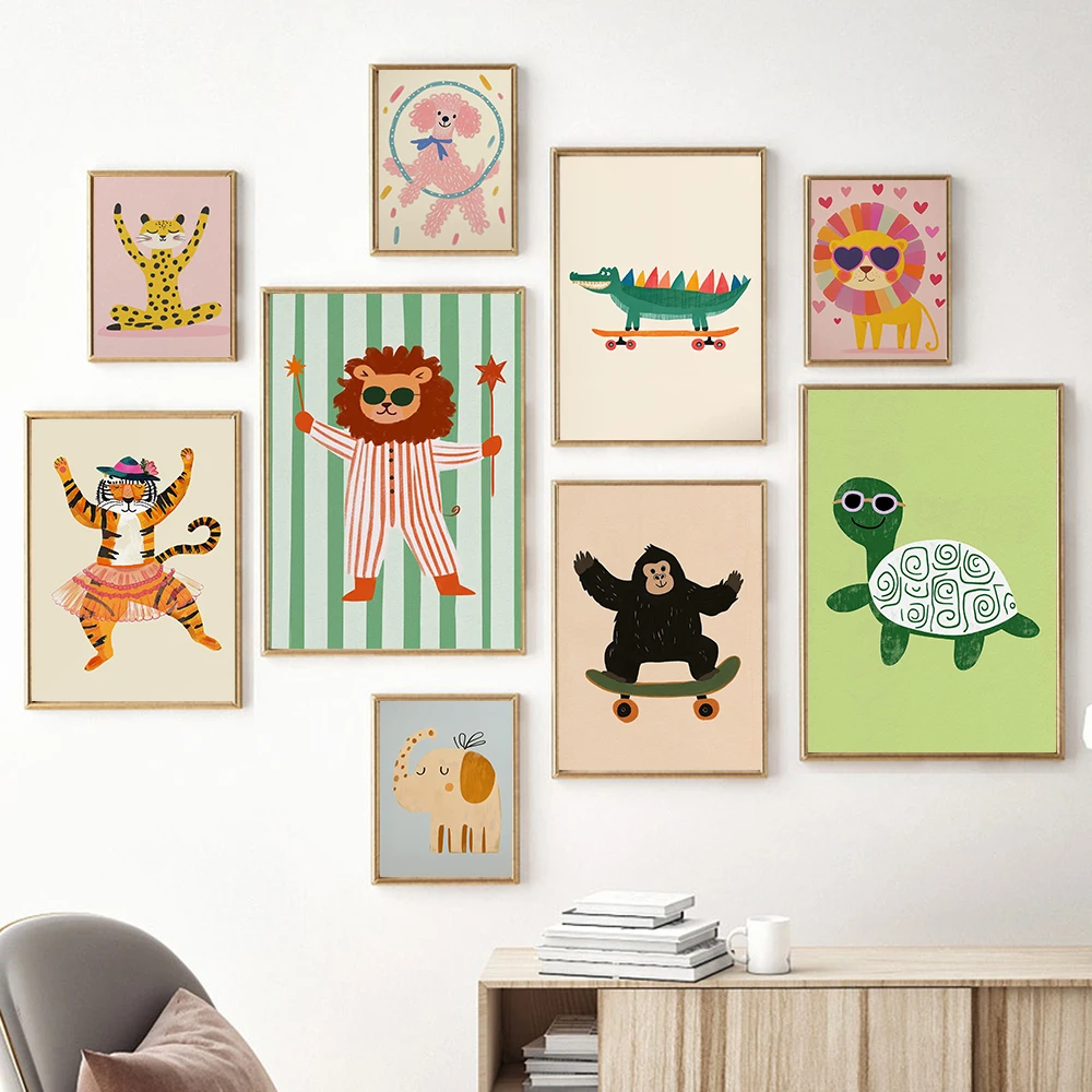 Baby Nursery Frames - (No frame)Minimalist Canvas Posters Yoga Leopard