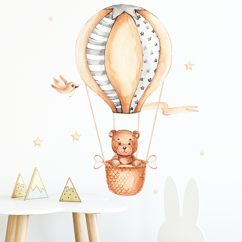 Baby Nursery Hot Air Balloon - Little Bear Hot Air Balloon Wall
