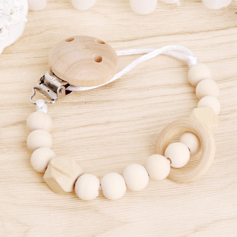 Baby Nursery Hospital - Baby Pacifier Clip Chain Wooden Circle