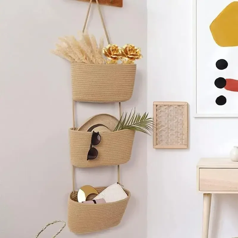 3-Tier Woven Cotton Hanging St - огляд і ціна Baby Nursery Laundry Basket