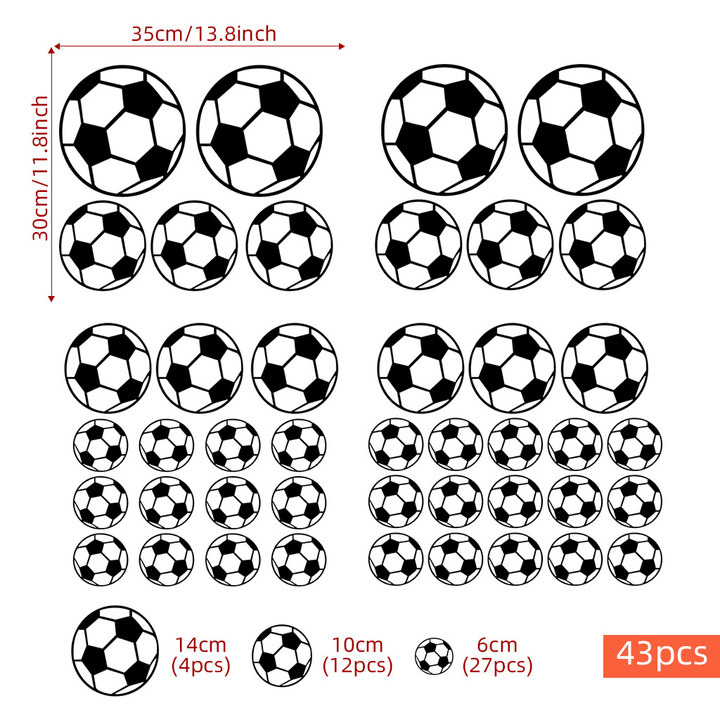 43Pcs Football Wall Stickers F - огляд і ціна Baby Nursery Wall Mural