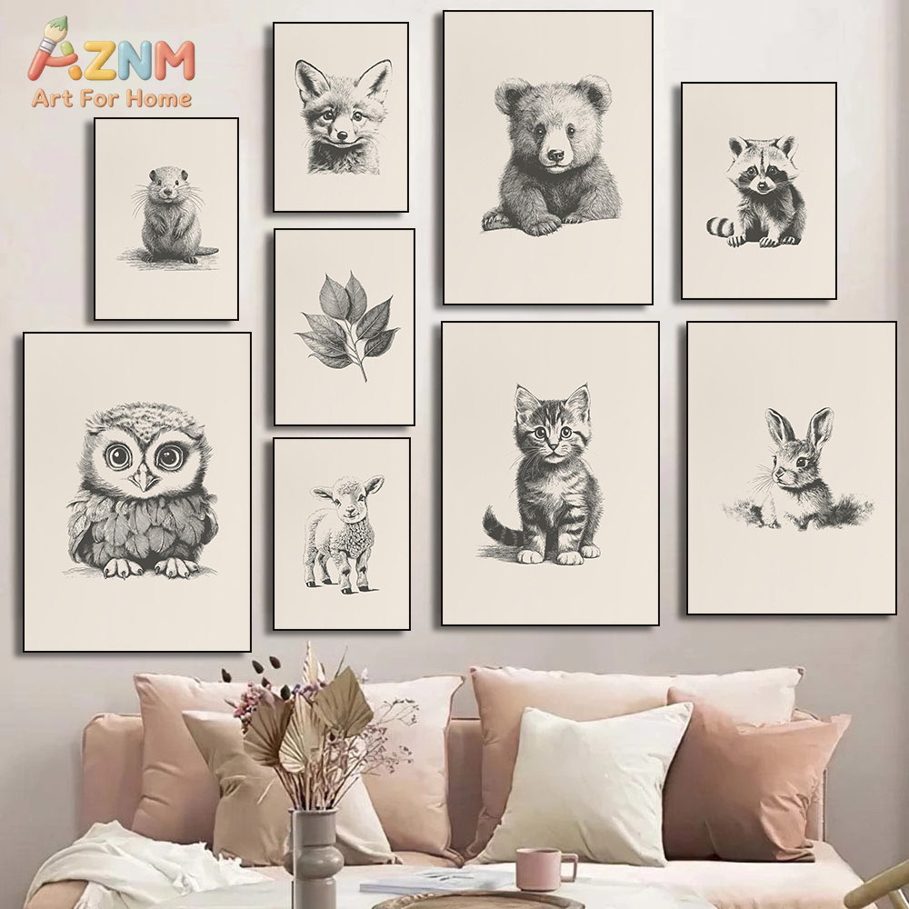 AZNM Vintage Sketch Baby Anima - огляд і ціна Baby Nursery Vintage Decor