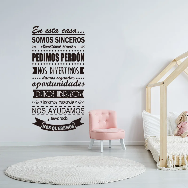 Large Spanish In This House Ru - огляд і ціна Baby Nursery Wall Mural