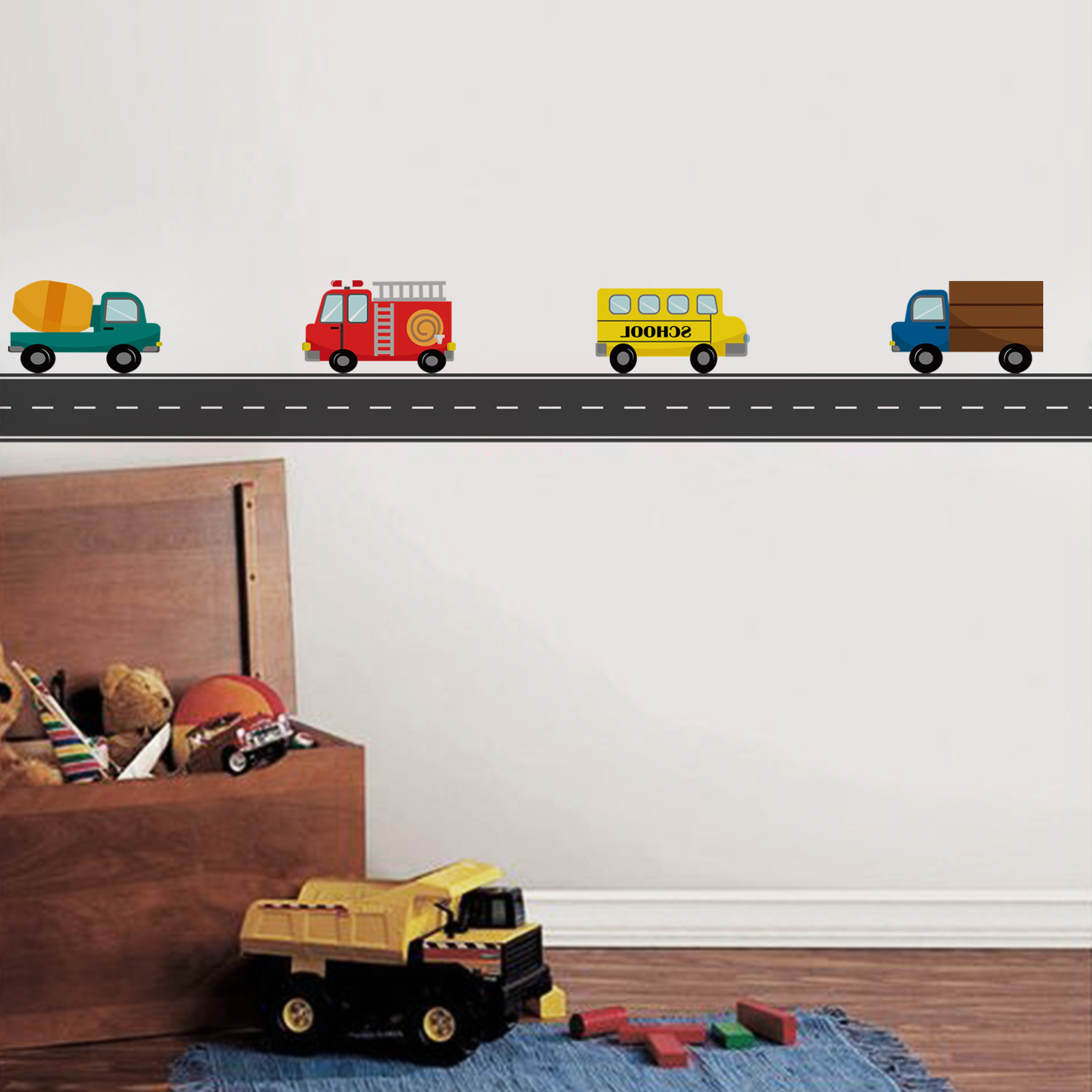 Cartoon Kids Transport Car Tru - огляд і ціна Baby Nursery Wall Mural