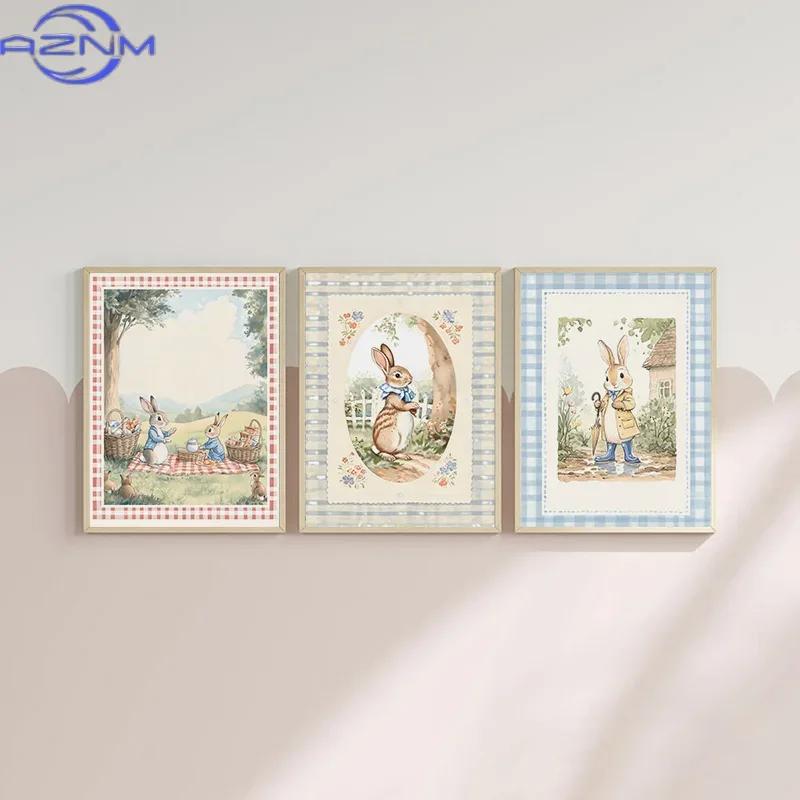 AZNM Vintage Boho Blue Plaid R - огляд і ціна Baby Nursery Vintage Decor
