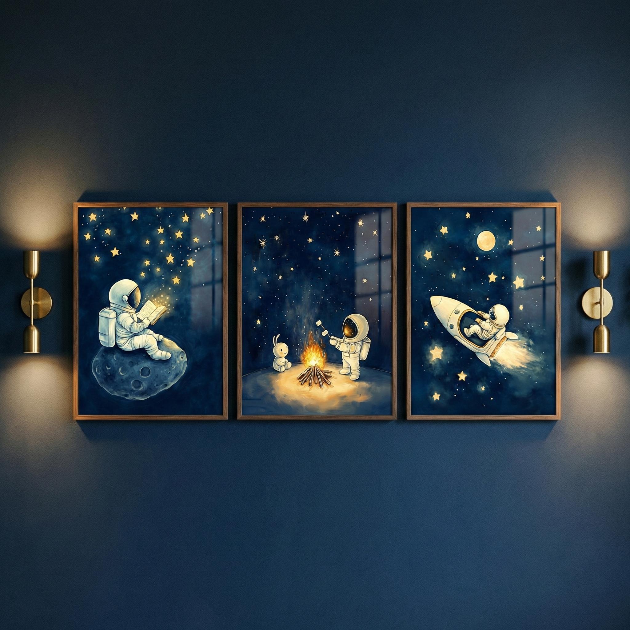 Astronaut Space Wall Art Set o - огляд і ціна Baby Nursery Frames