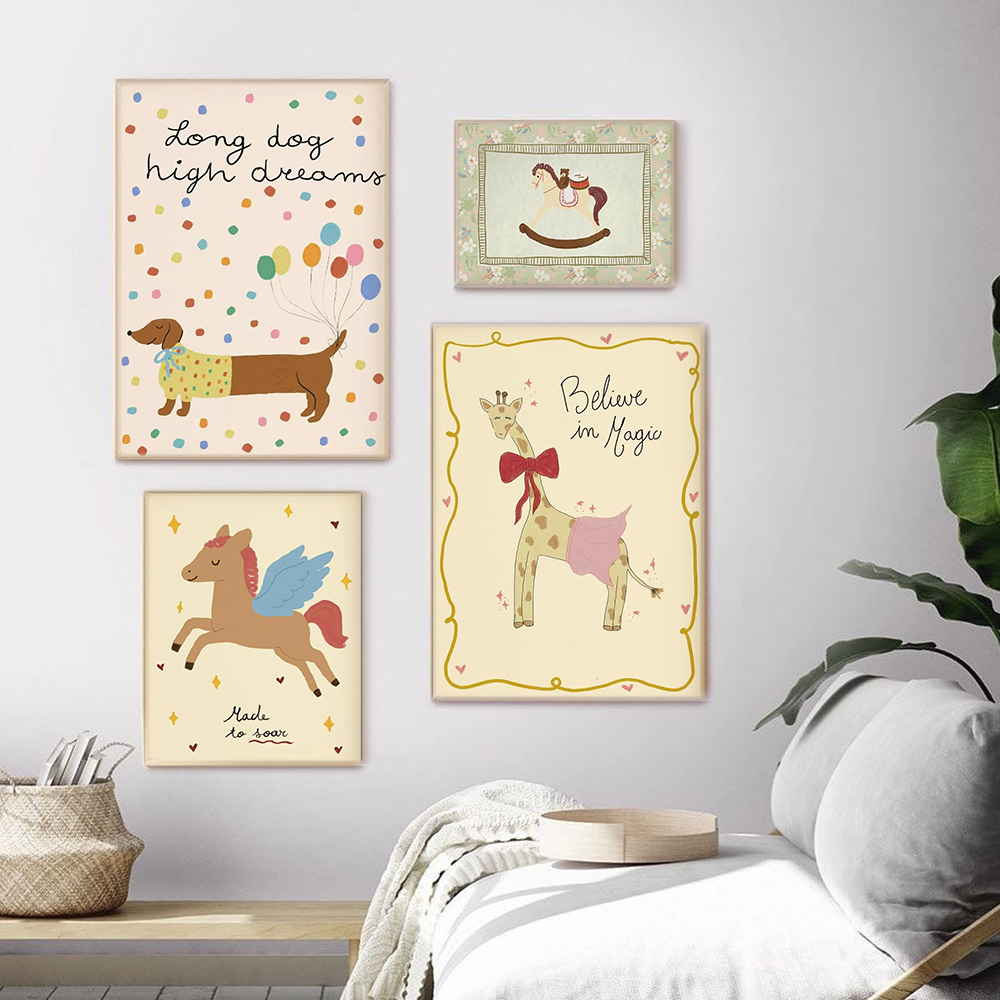 Vintage Rocking Horse Giraffe  - огляд і ціна Baby Nursery Vintage Decor