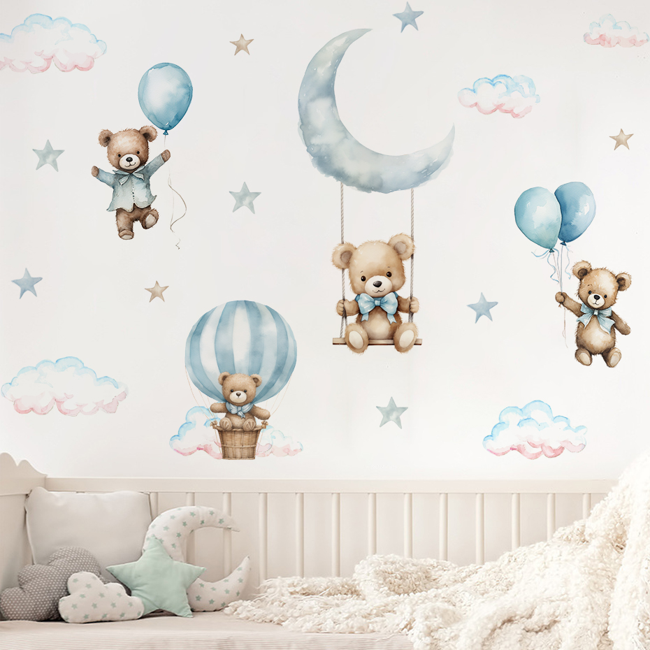 Watercolor Bear Hot Air Balloo - огляд і ціна Baby Nursery Hot Air Balloon