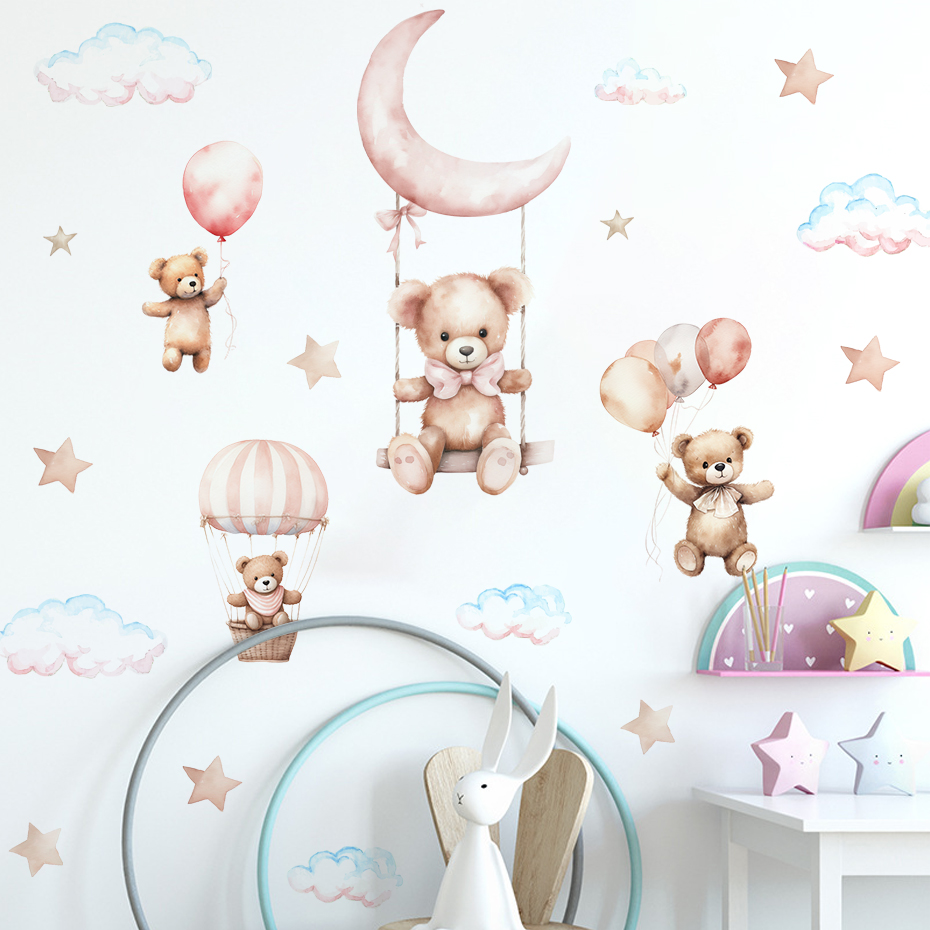 Watercolor Bear Hot Air Balloo - огляд і ціна Baby Nursery Hot Air Balloon