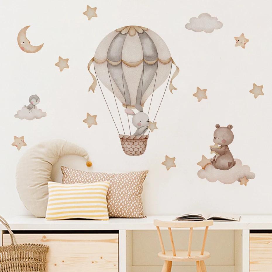 Watercolor Bear Hot Air Balloo - огляд і ціна Baby Nursery Hot Air Balloon