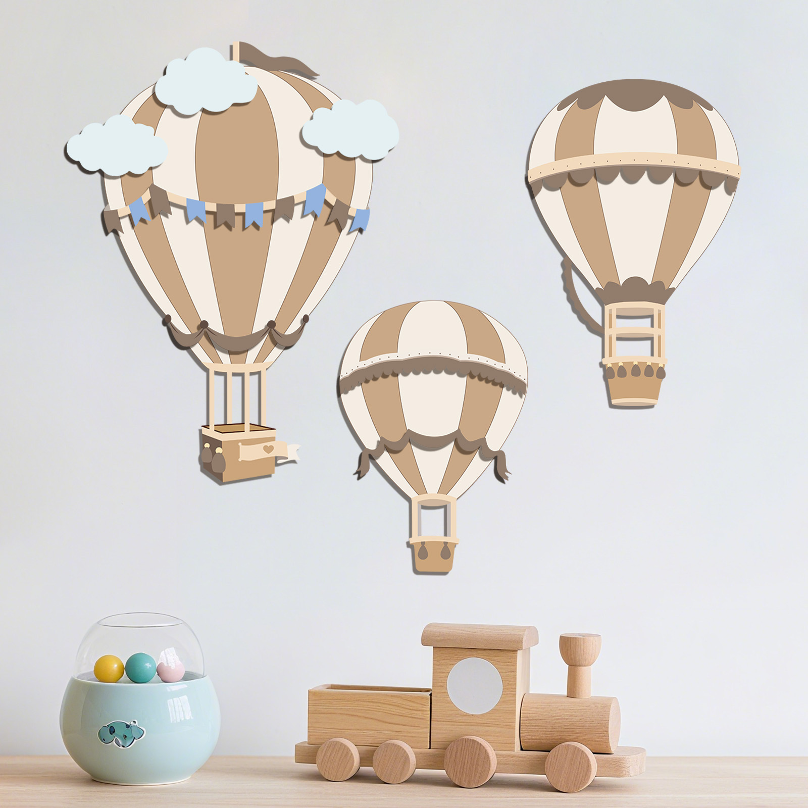 Neutral Hot Air Balloon Wooden - огляд і ціна Baby Nursery Hot Air Balloon