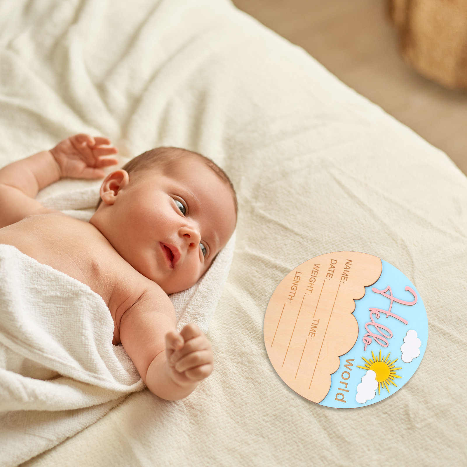 Newborn Announcement Plaque Wo - огляд і ціна Baby Nursery Keepsake