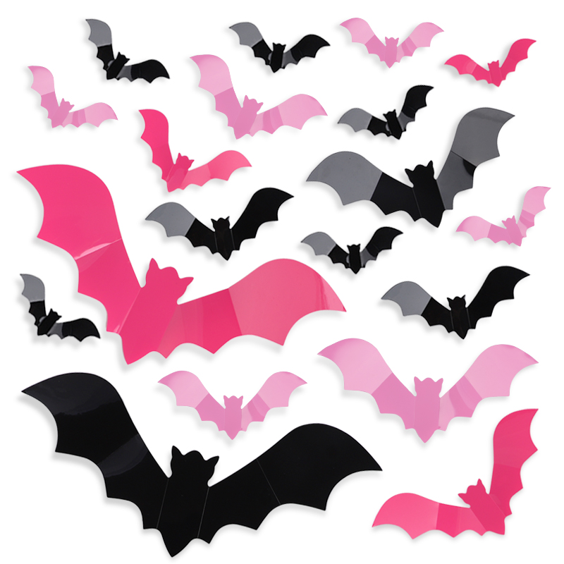 24/48Pcs Halloween Pink Bats W - огляд і ціна Baby Nursery Wall Mural
