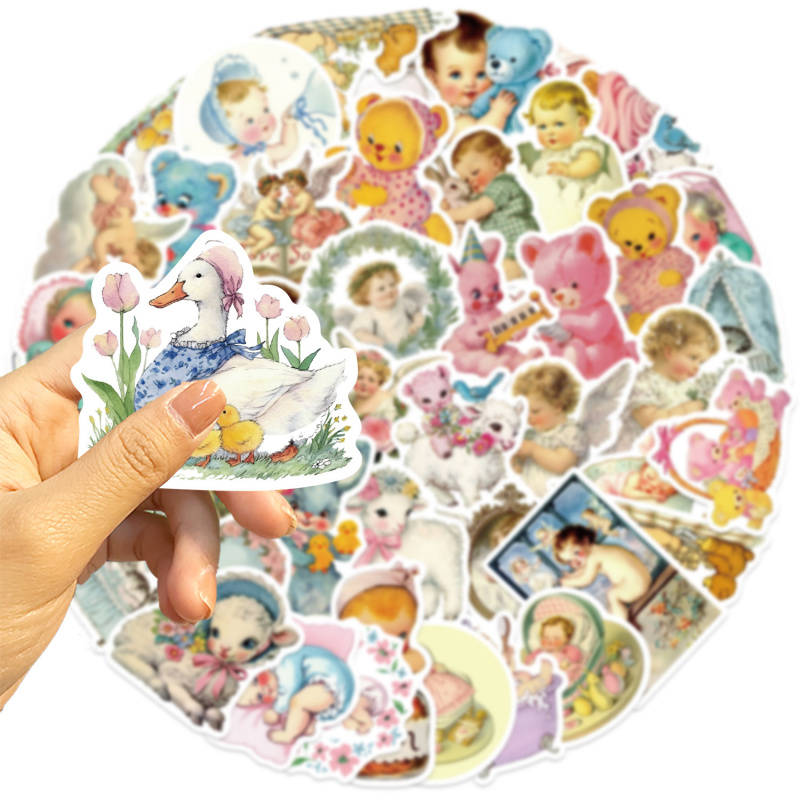 50pcs Vintage Baby Stickers Cu - огляд і ціна Baby Nursery Vintage Decor