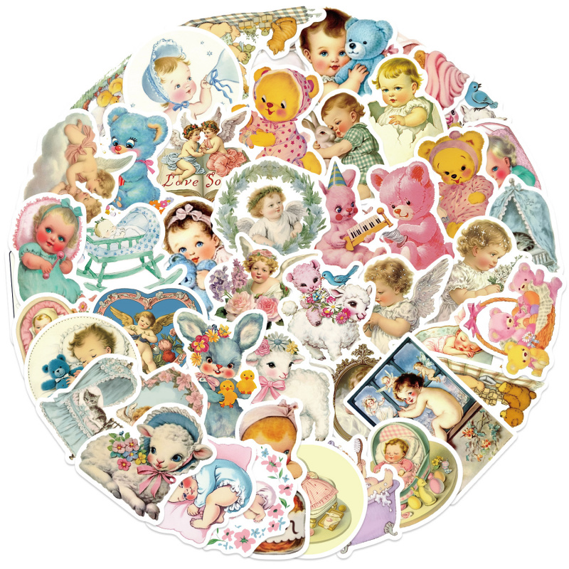 50pcs Vintage Baby Stickers Cu - огляд і ціна Baby Nursery Vintage Decor