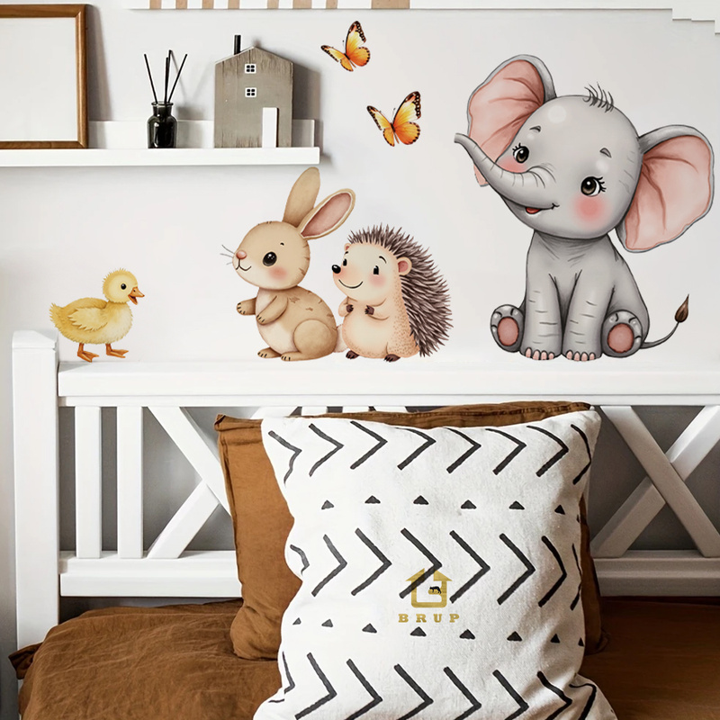 Cartoon Animal Wall Sticker -  - огляд і ціна Baby Nursery Wall Mural