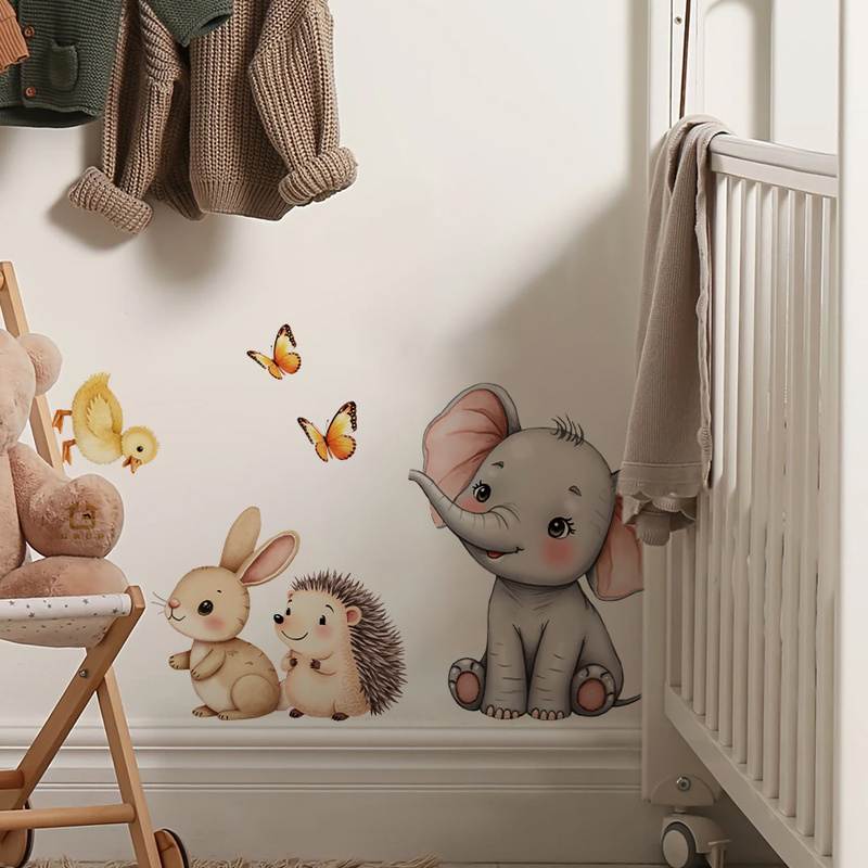 Cartoon Animal Wall Sticker -  - огляд і ціна Baby Nursery Wall Mural