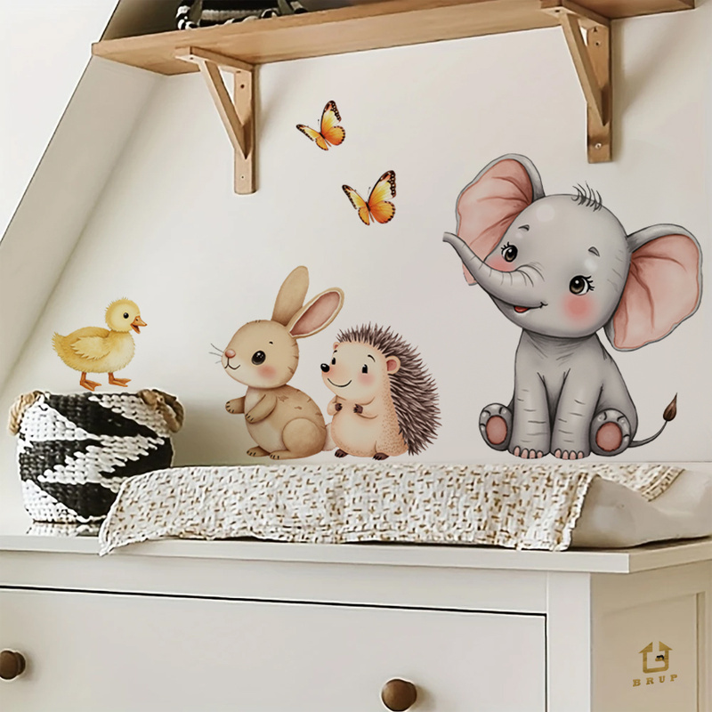 Cartoon Animal Wall Sticker -  - огляд і ціна Baby Nursery Wall Mural