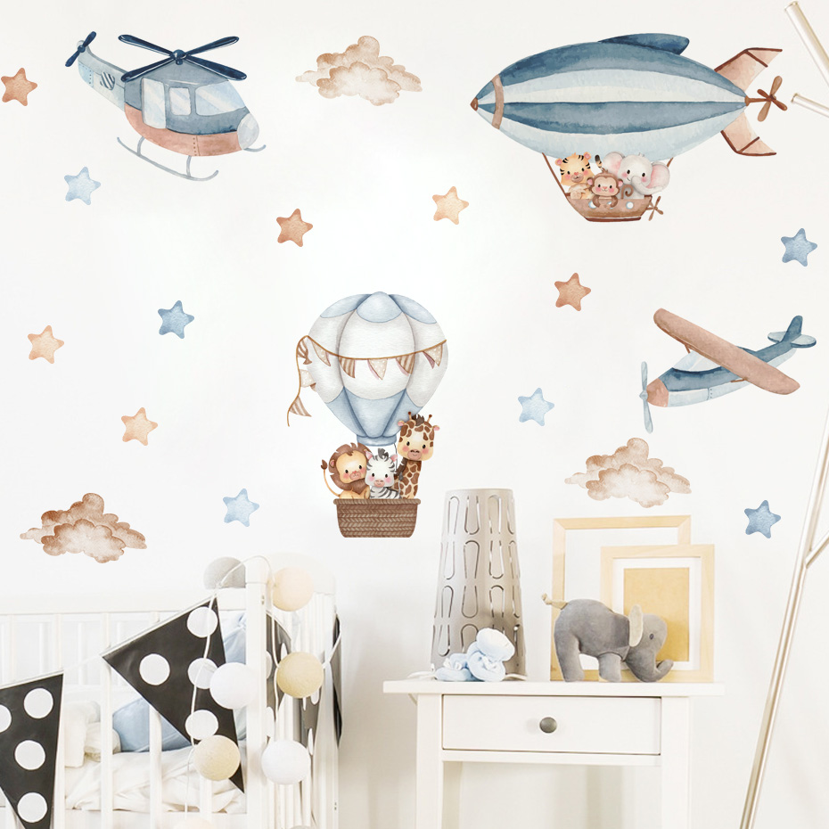Watercolor Animals Hot Air Bal - огляд і ціна Baby Nursery Hot Air Balloon