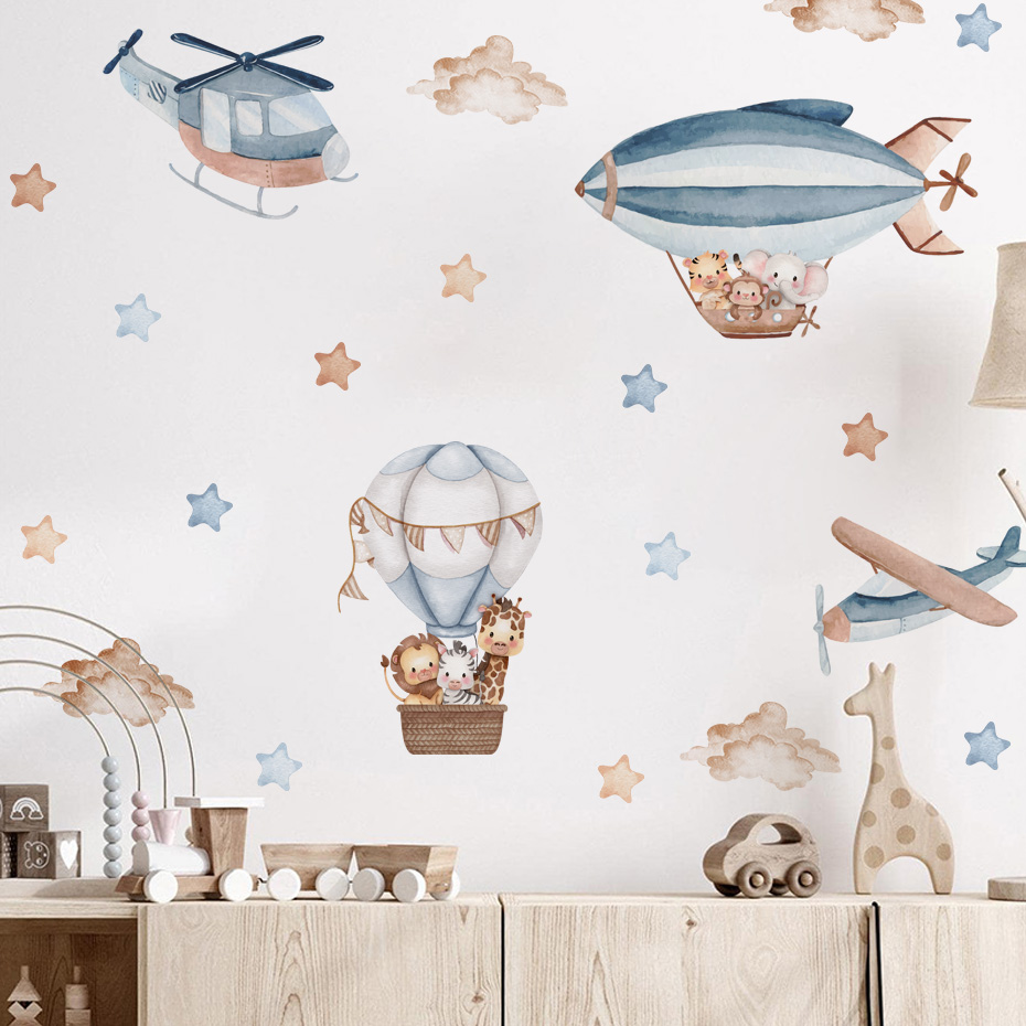 Watercolor Animals Hot Air Bal - огляд і ціна Baby Nursery Hot Air Balloon