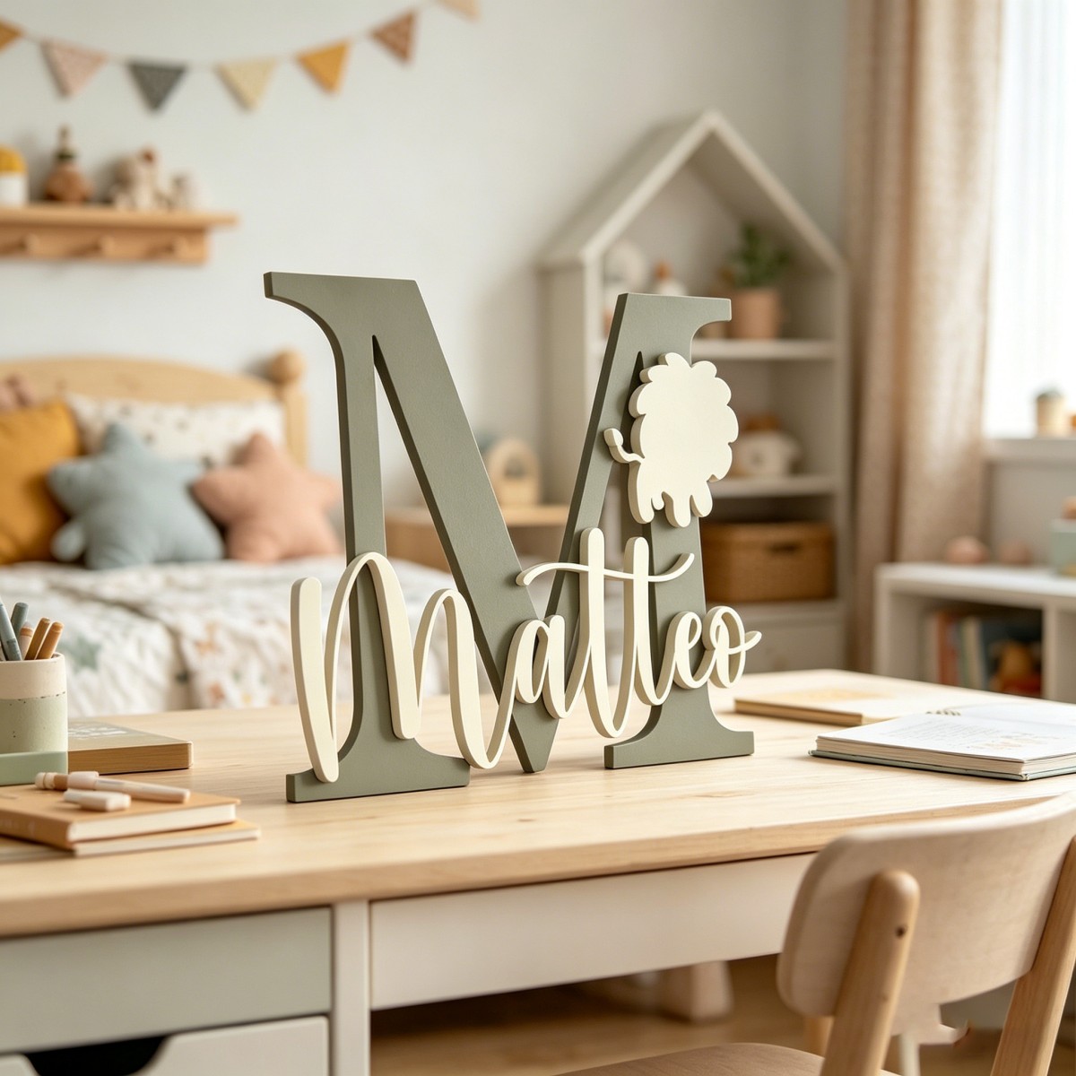 1Pc Custom Lion Name & Initial - огляд і ціна Baby Nursery Home