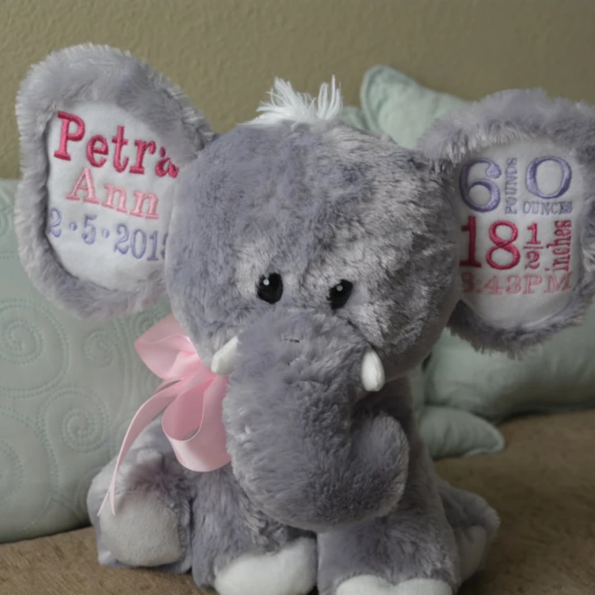 Custom Birth Stats Elephant Pl - огляд і ціна Baby Nursery Keepsake