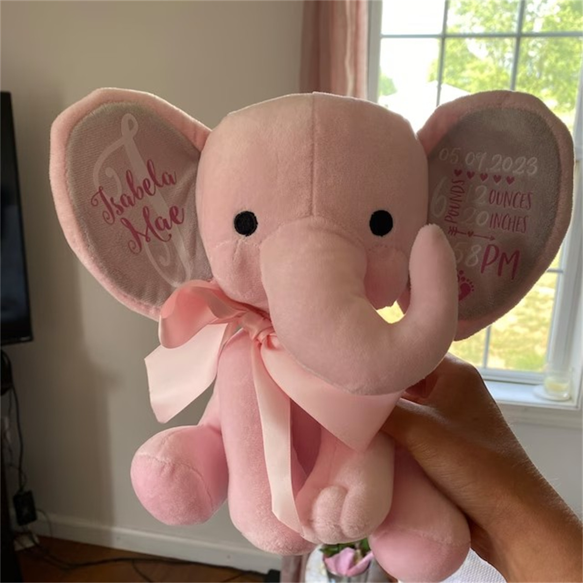 Custom Birth Stats Elephant Pl - огляд і ціна Baby Nursery Keepsake