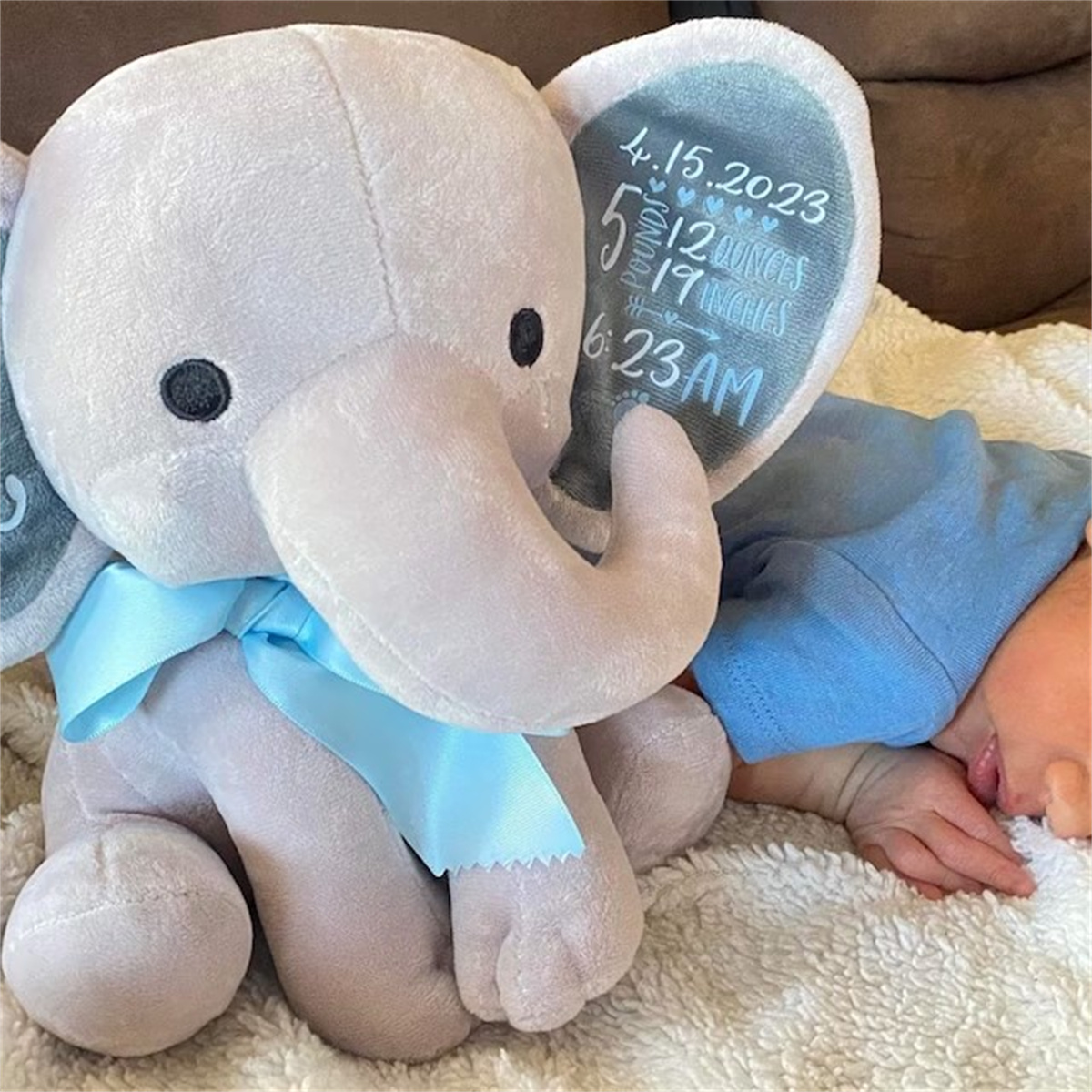 Custom Birth Stats Elephant Pl - огляд і ціна Baby Nursery Keepsake