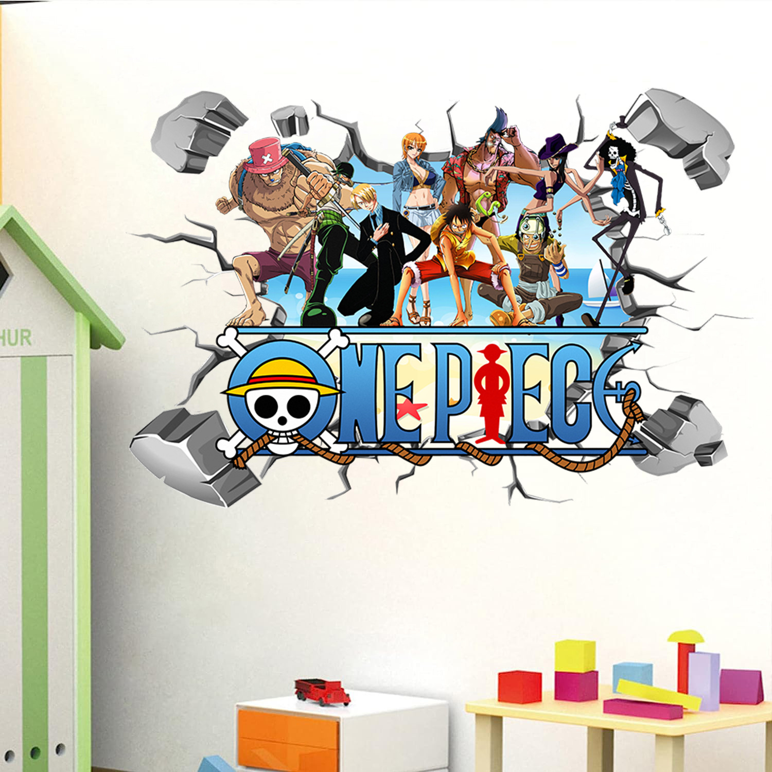 Cartoon One Piece Luffy 3D Wal - огляд і ціна Baby Nursery Wall Mural