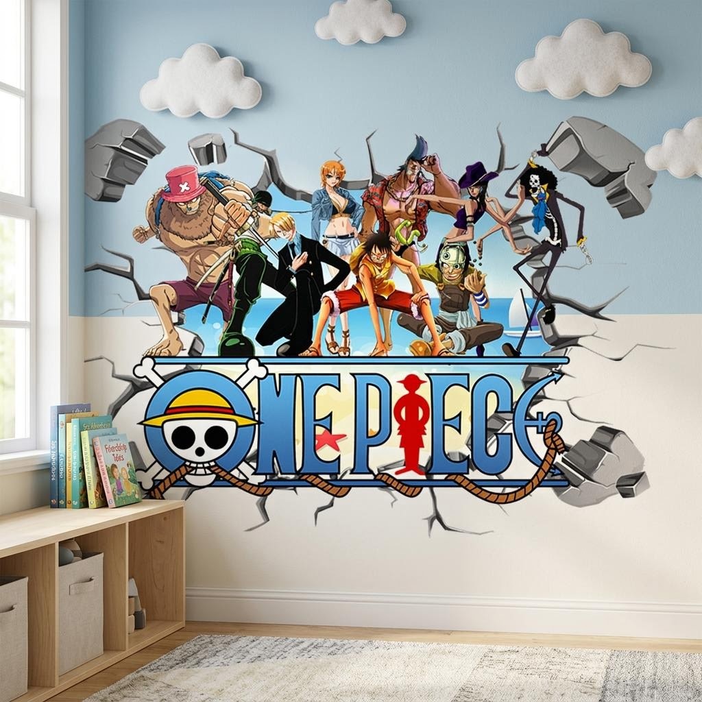 Cartoon One Piece Luffy 3D Wal - огляд і ціна Baby Nursery Wall Mural