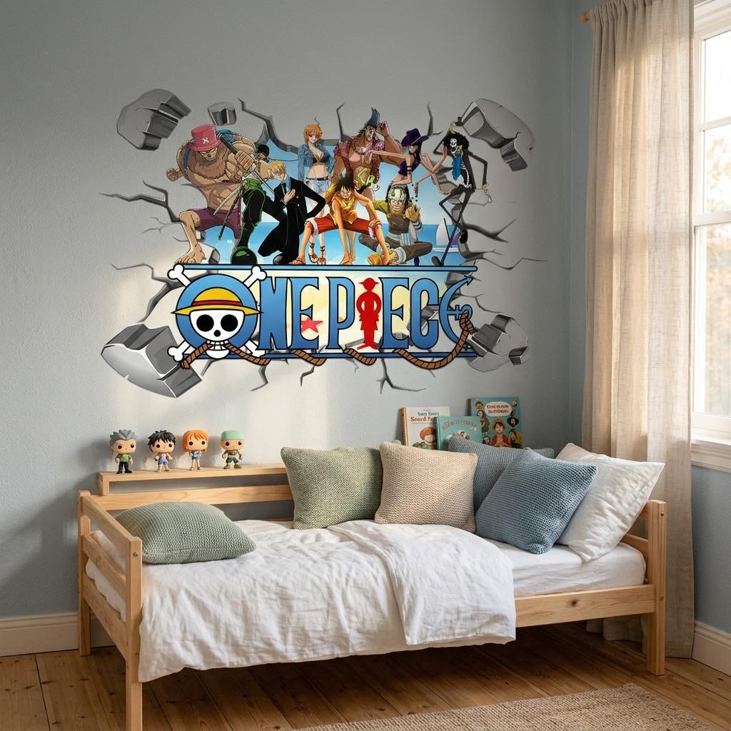 Cartoon One Piece Luffy 3D Wal - огляд і ціна Baby Nursery Wall Mural