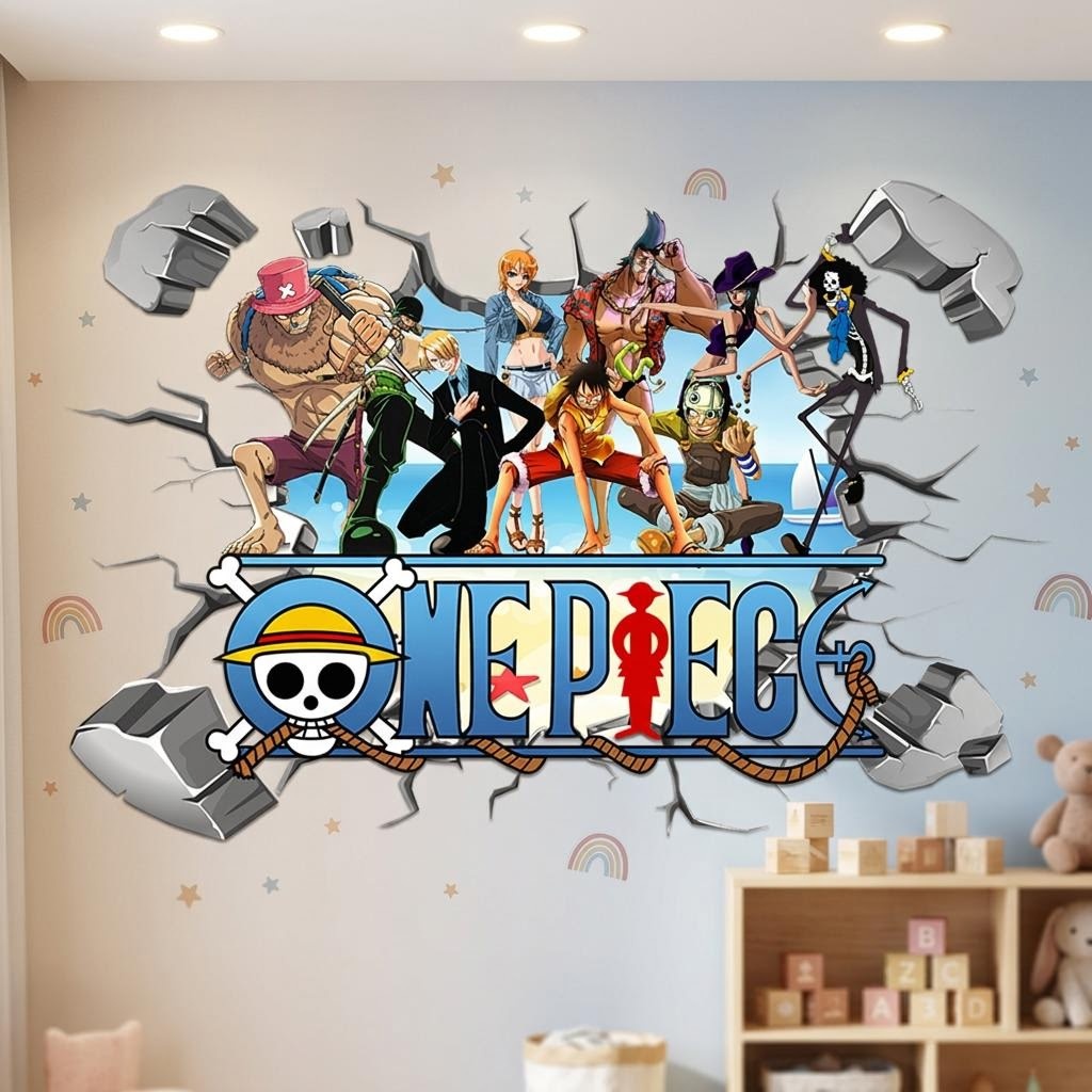 Cartoon One Piece Luffy 3D Wal - огляд і ціна Baby Nursery Wall Mural