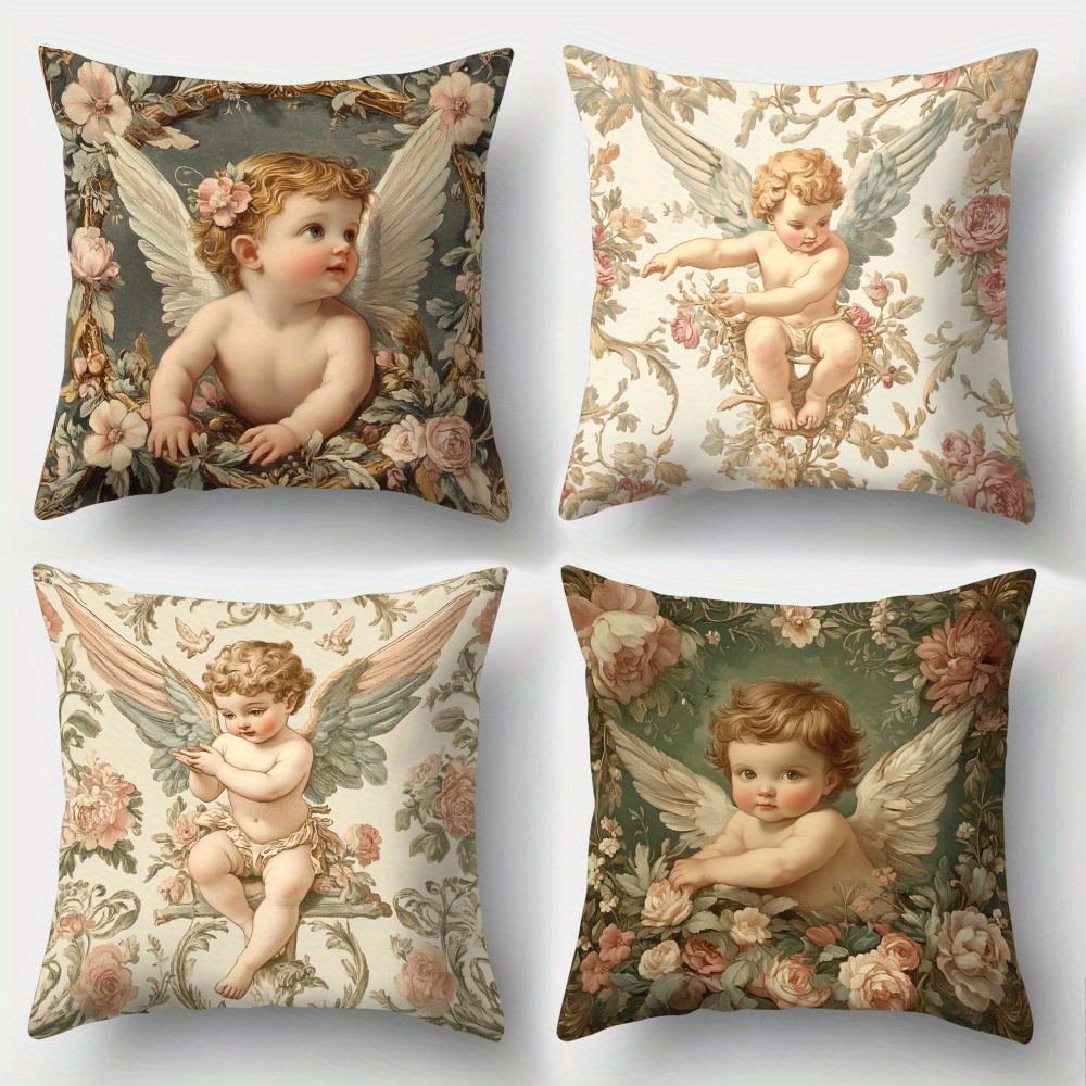 Printed Angel Floral Pillow Co - огляд і ціна Baby Nursery Vintage Decor