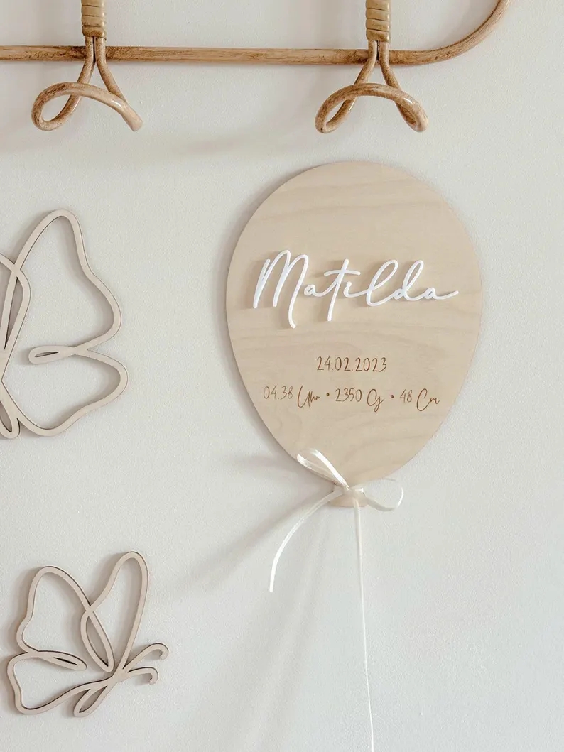 Personalised Baby Name Balloon - огляд і ціна Baby Nursery Keepsake