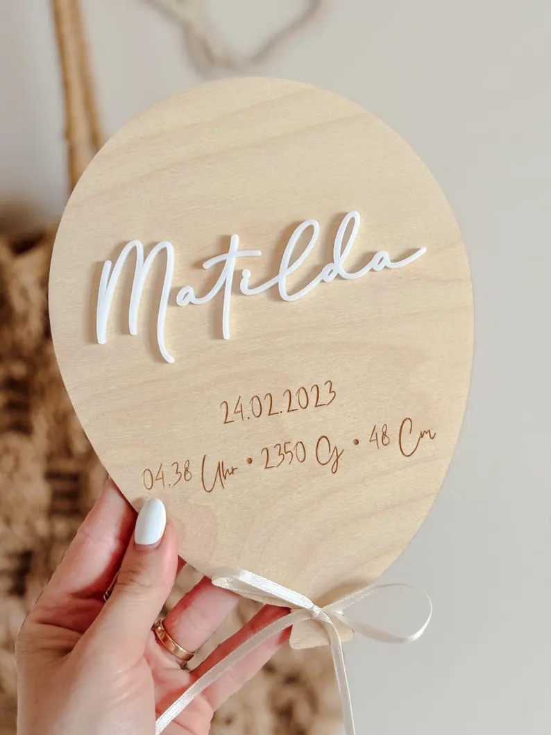 Personalised Baby Name Balloon - огляд і ціна Baby Nursery Keepsake