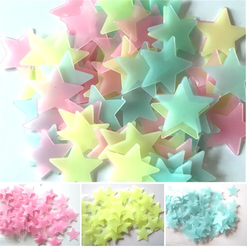100pcs Fluorescent Glow in the - огляд і ціна Baby Nursery Wall Mural