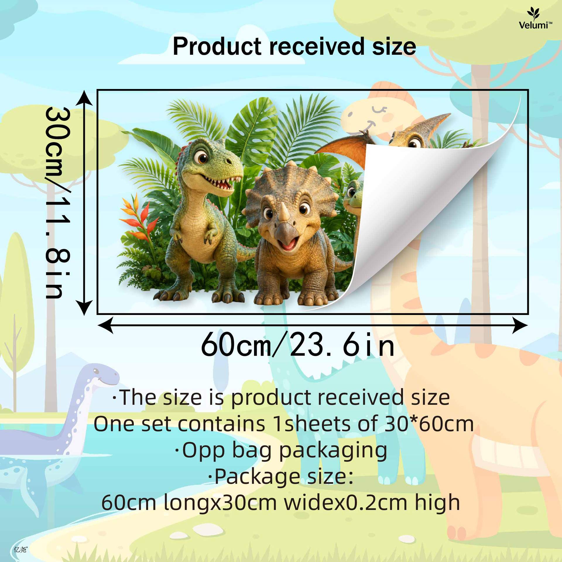 Cute 3D Dinosaur Wall Stickers - огляд і ціна Baby Nursery Wall Mural